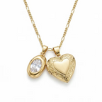 Gem Drop Locket Necklace