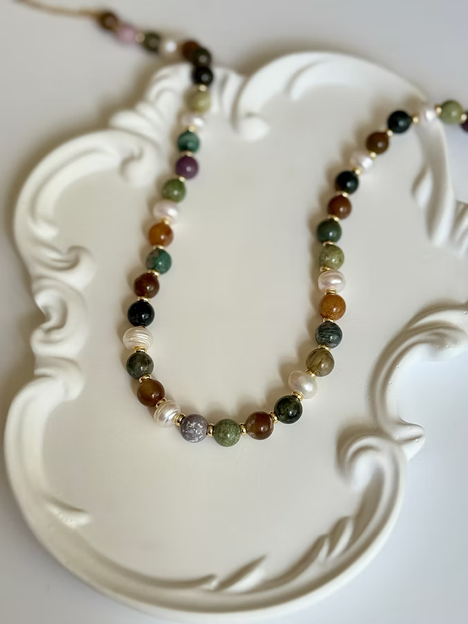 Jasper Pearl Necklace