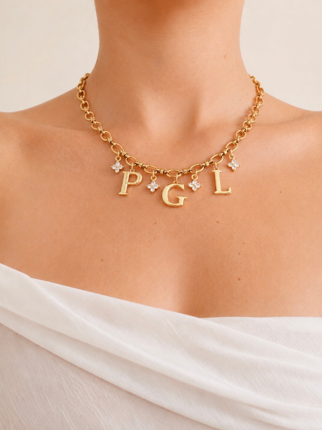 Gemstone Initial Necklace