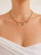 Pearl Daisy Zodiac Necklace