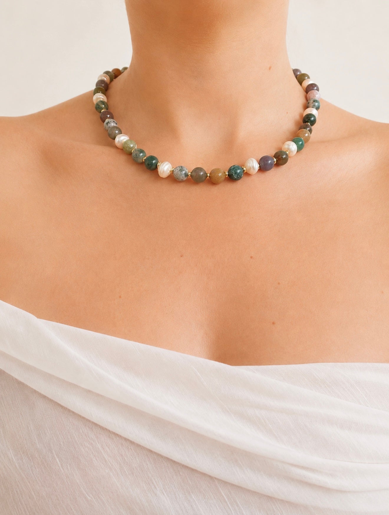 Jasper Pearl Necklace