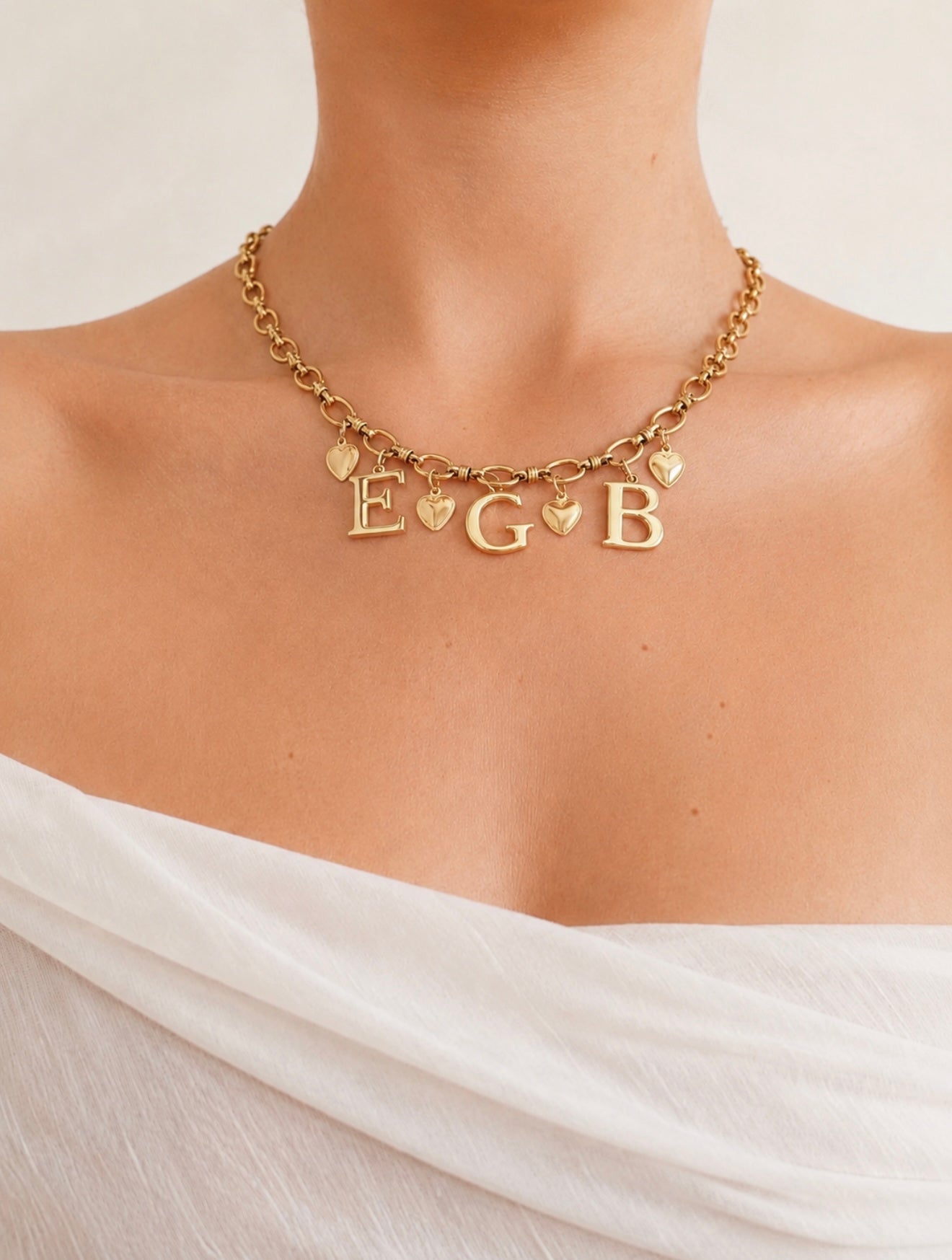 Heart Initial Necklace