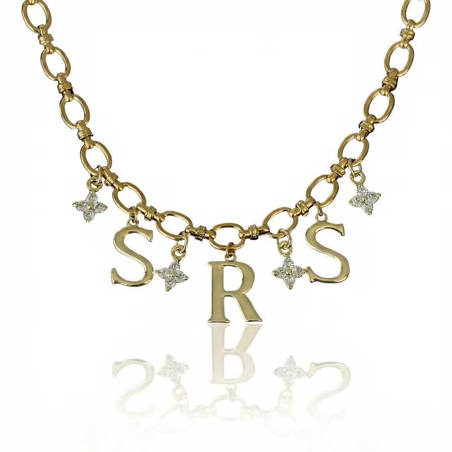 Gemstone Initial Necklace