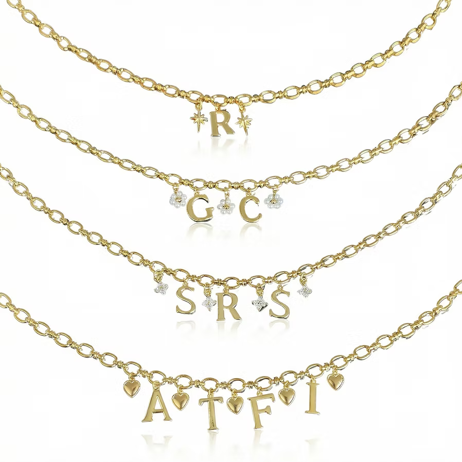 Gemstone Initial Necklace