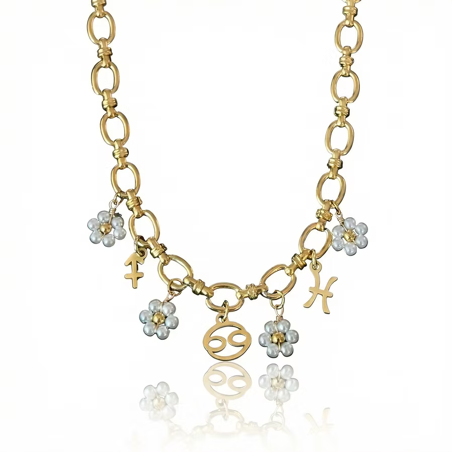 Pearl Daisy Star Sign Necklace
